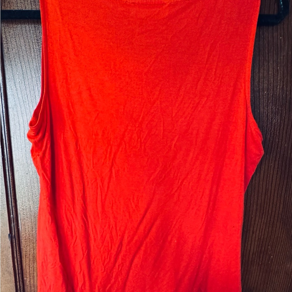 Calvin Klein Ruched Red Tank Top - Picture 2 of 3